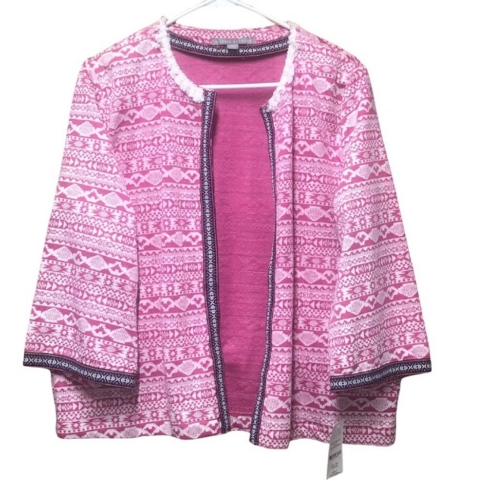 VALERIE STEVENS Aztec Print BOHEMIAN Open Front
CARDIGAN Sweater Size XL